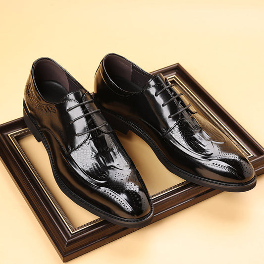 Men's Business Korean Style Pointed British Formal Wear Leather Shoes