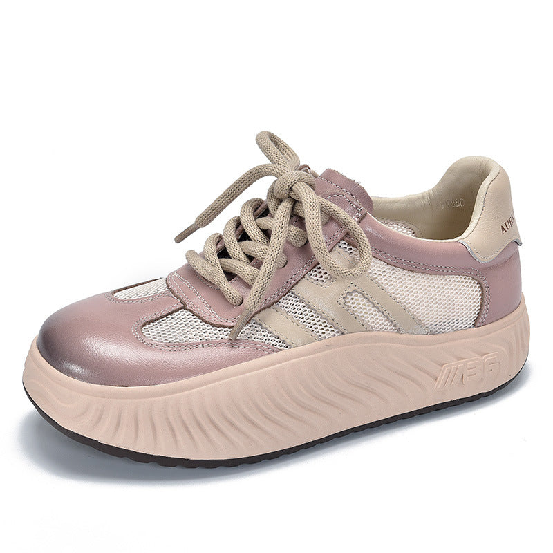 Pairs Of Platform Mesh Surface Sports Round Sandals
