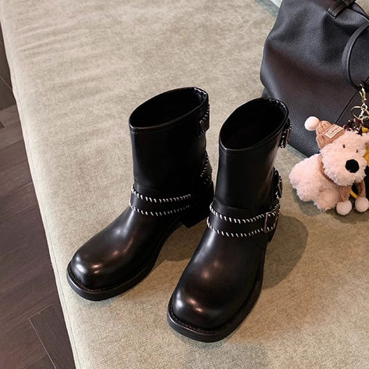Grape Mom Retro Rub Colored Belt Boots