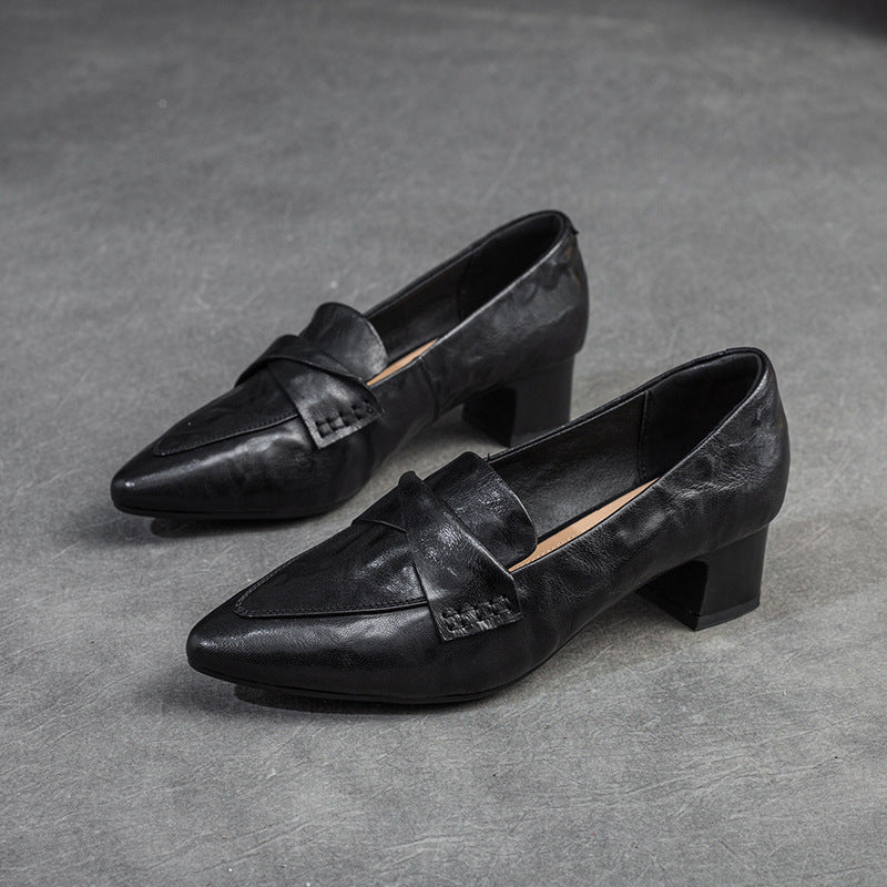 Women's Shu Spring Low-cut British Style Sheepskin Loafers