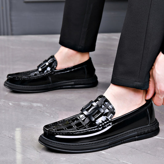 Men's Fashion Cattlehide Slip-on Lightweight Soft Sole Loafers