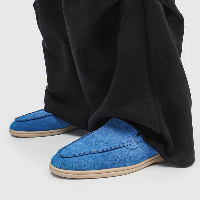 Men's Commuter British Style Slip-on Lazy Lightweight Old Money Men's Casual Leather Shoes