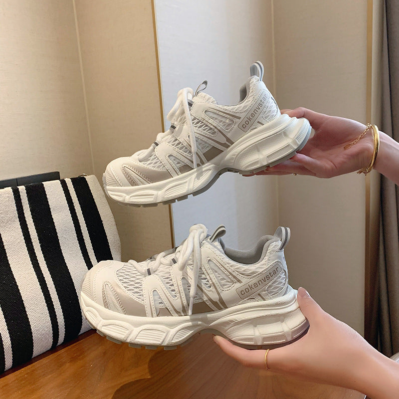 Women's Mesh Breathable Platform Dad Summer Versatile Height Increasing Women's Sports Shoes