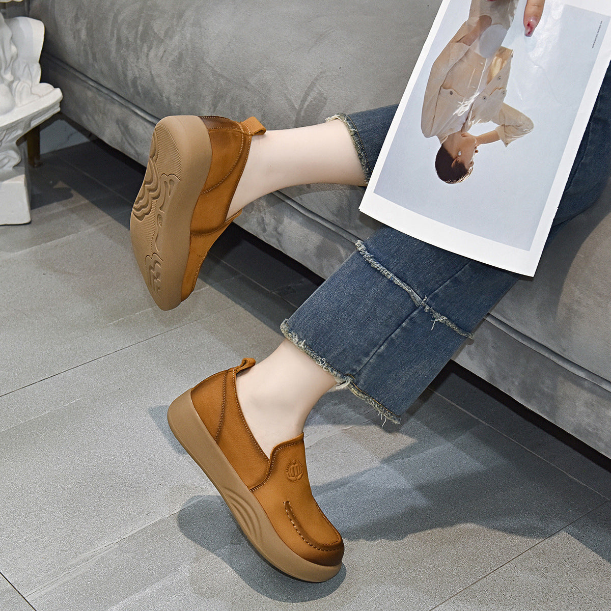 Women's Round Toe Comfortable Slip-on Flat Matte Loafers