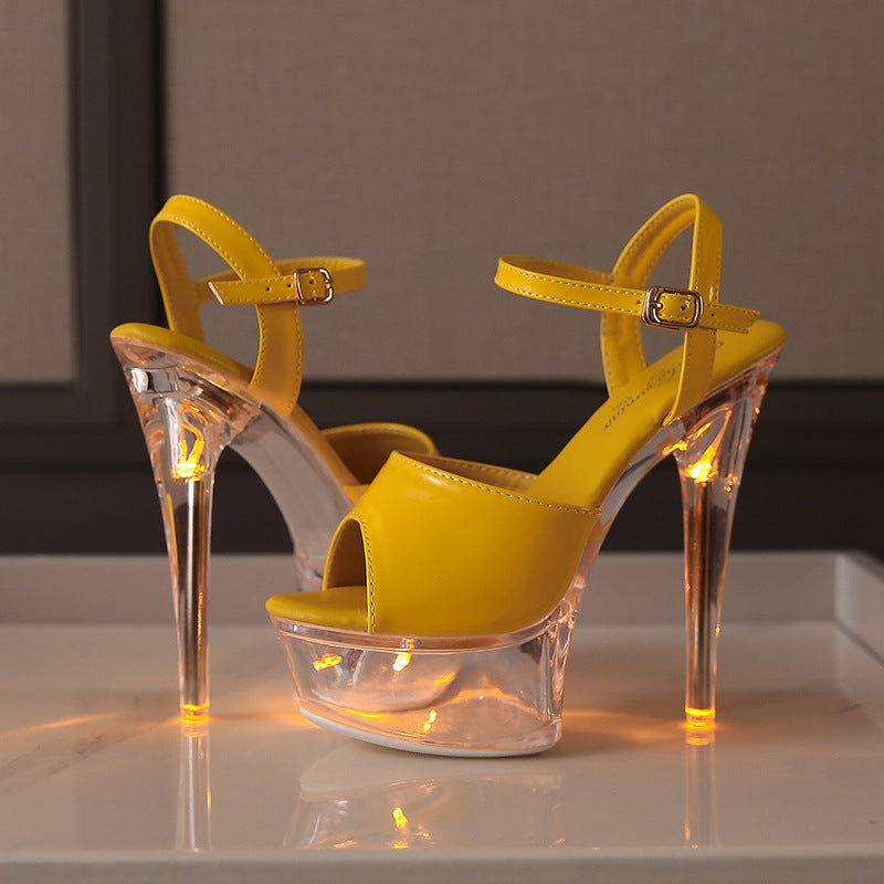 Women's High Nightclub Luminous Catwalk Pole Dance Heels