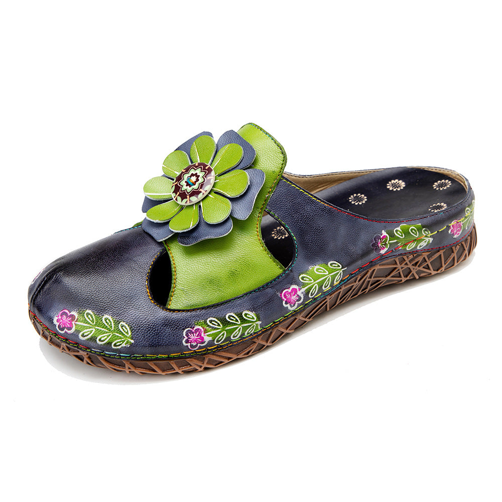 Women's Flat Flower Daily Home Leisure Half Sandals