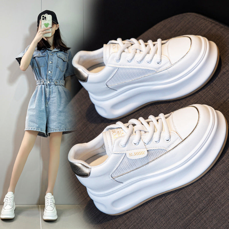 Women's Hidden White Summer Mesh Breathable Leisure Casual Shoes
