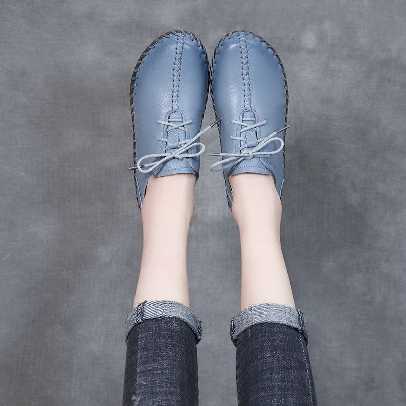 Women's Spring Genuine Top Layer Cowhide Handmade Maternity Men's Shoes