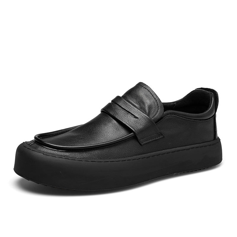 Men's With Veet Business First Layer Cowhide Leather Shoes