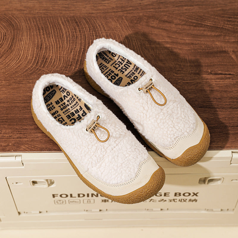 Women's Soft Bottom Cohen Small Sheep Hooves Cotton Warm Slip-on Women's Shoes