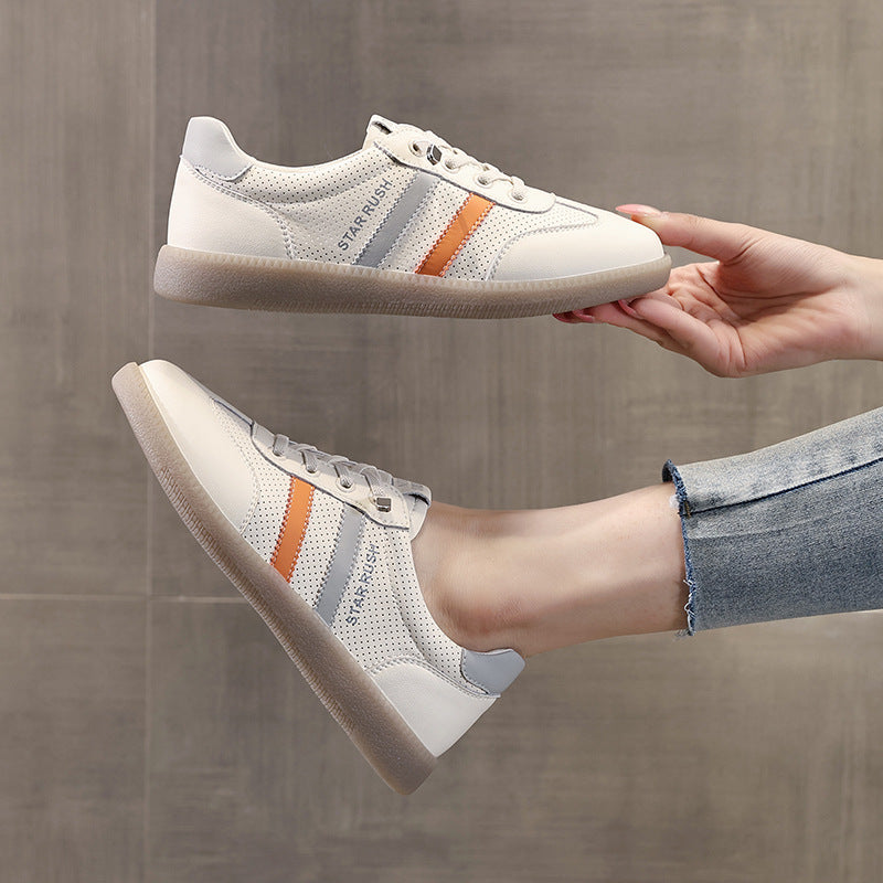 Women's White Summer Hollow Flat Soft Bottom Casual Shoes