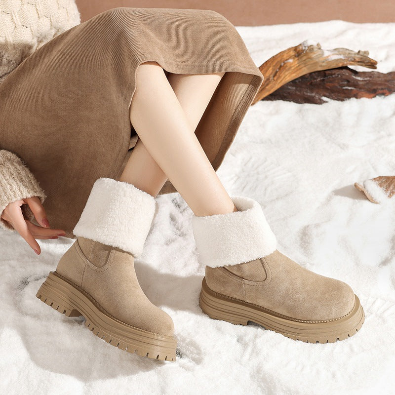 Women's Long Plus Veet Warm Two-way Winter Snow Boots