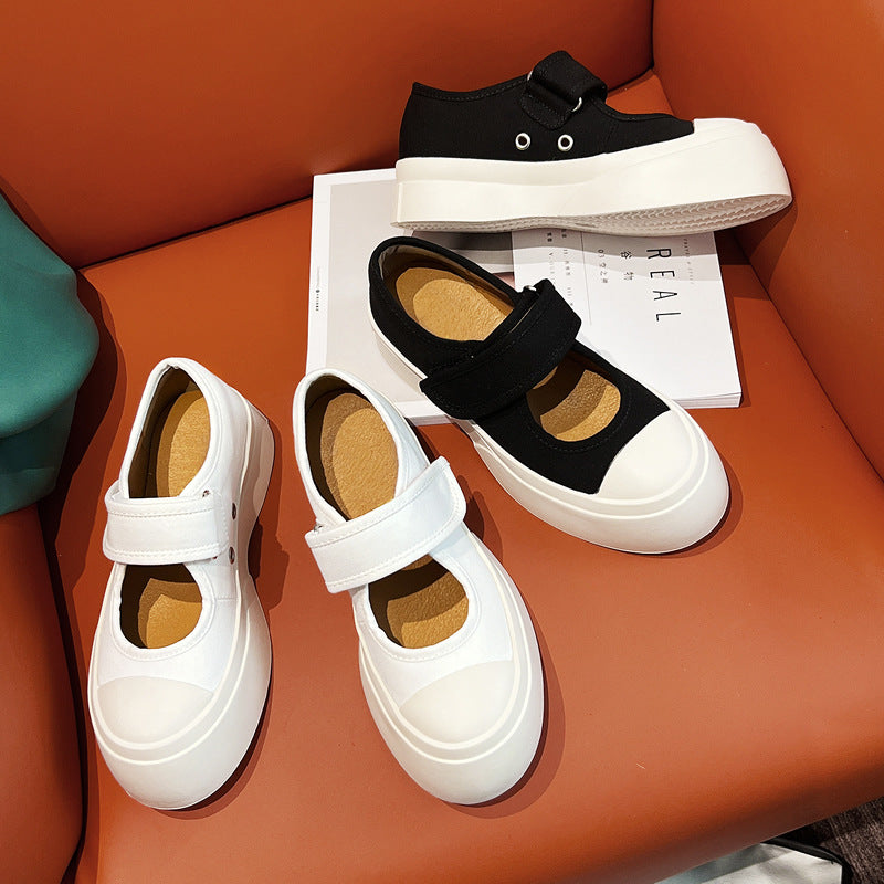 Women's Retro Easy Matching Big Head Small Men's Shoes