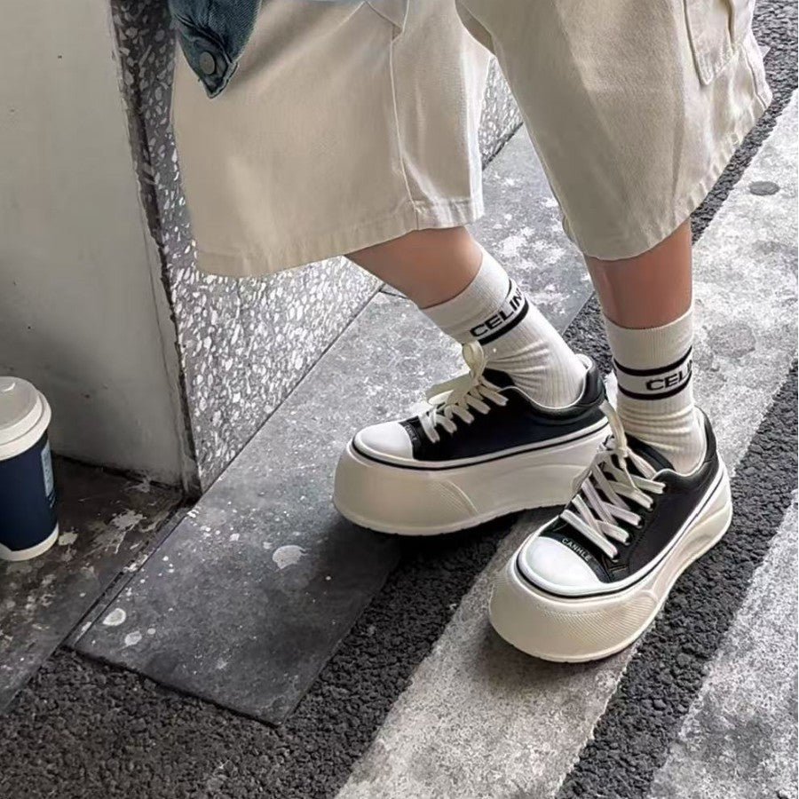 Women's European Goods Genuine Platform Board Autumn White Casual Shoes