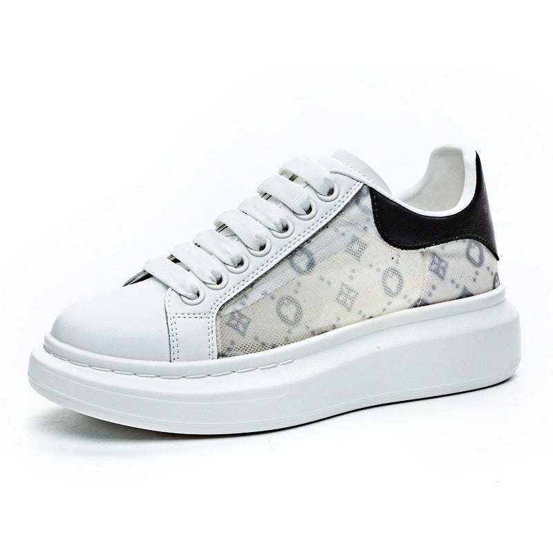 Women's White Summer Mesh Breathable Fashionable Korean Casual Shoes