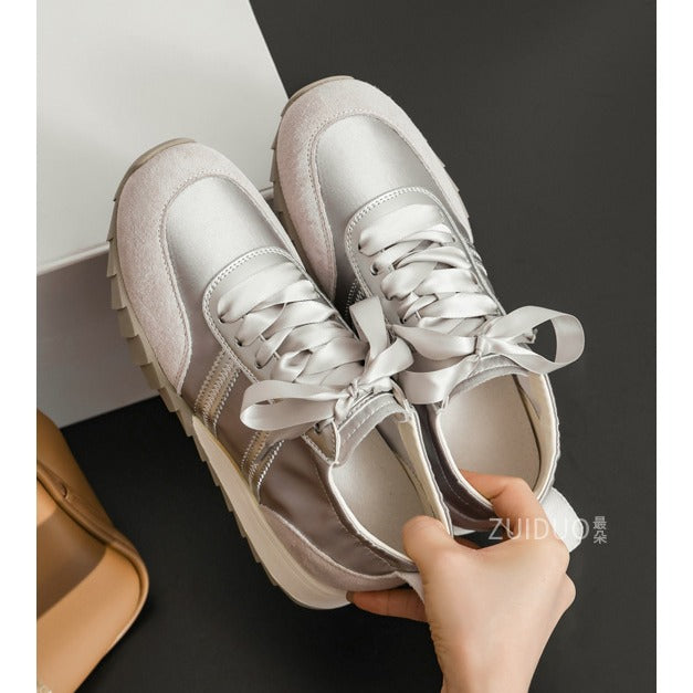 Women's Increasing Insole Small Breathable Ballet Training Stitching Leisure Sports Women's Casual Shoes