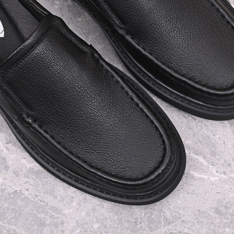 Men's Thick Bottom Soft Surface Slip-on Comfortable Leather Shoes