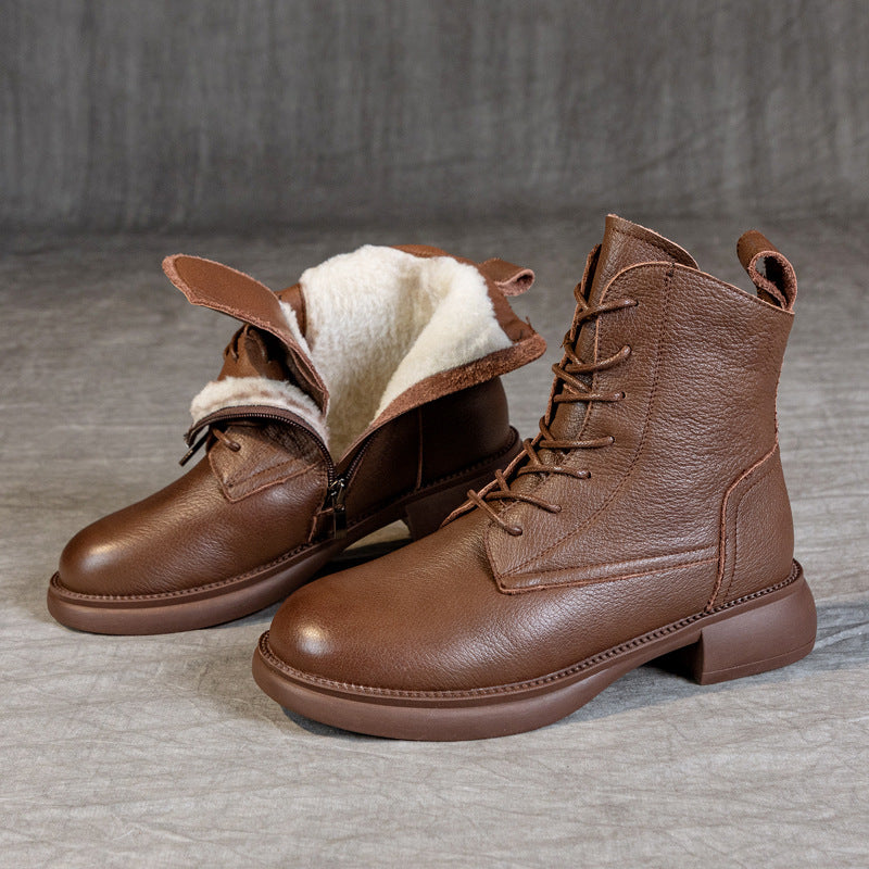 Women's Veet Short Retro Cowhide Martin Fashion Boots