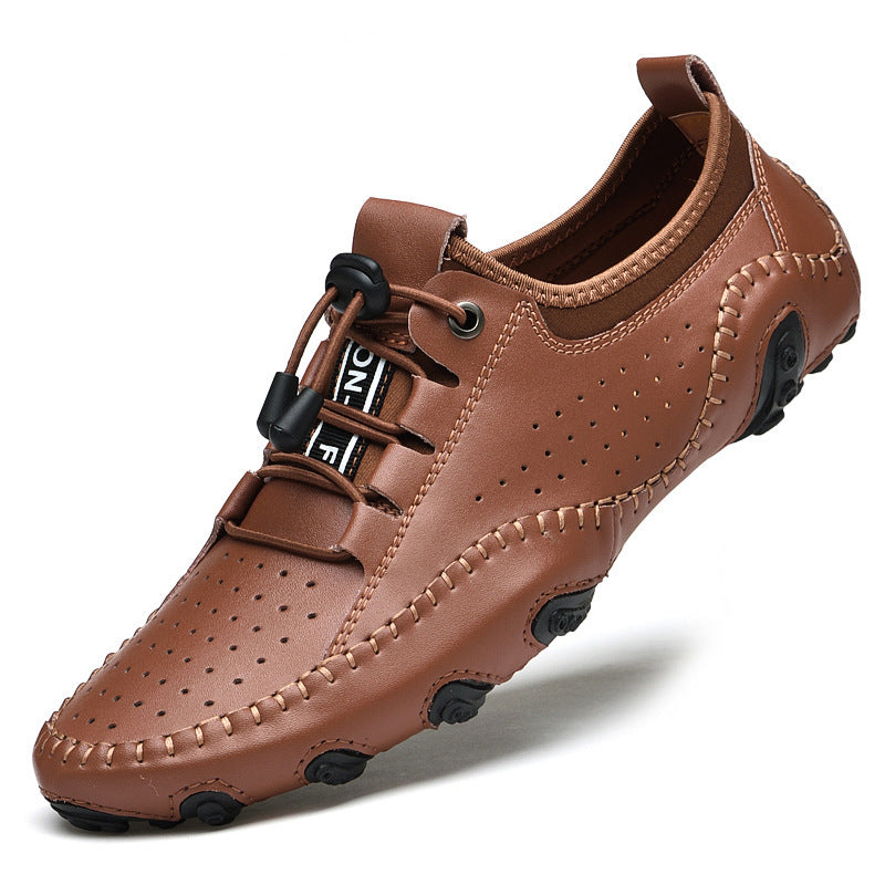 Men's Large Size White British Breathable Soft Men's Casual Shoes