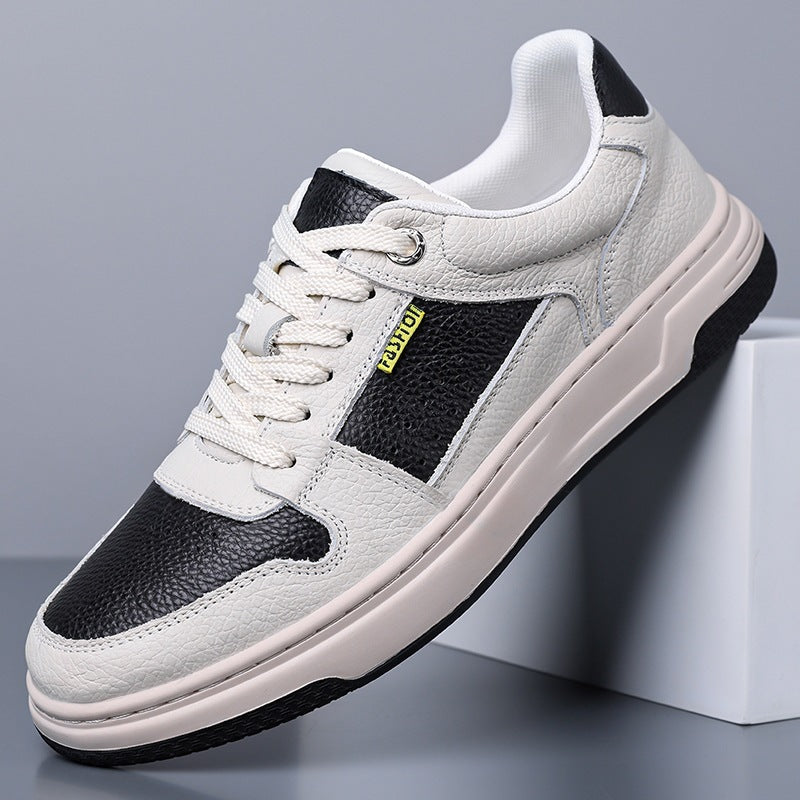 Men's Top Layer Cowhide Breathable Spring Board Trendy Men's Casual Leather Shoes