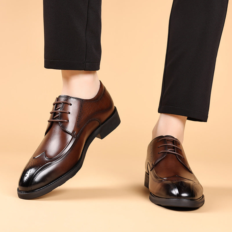 Men's Brogue Genuine Retro Carved British Formal Wear Men's Shoes
