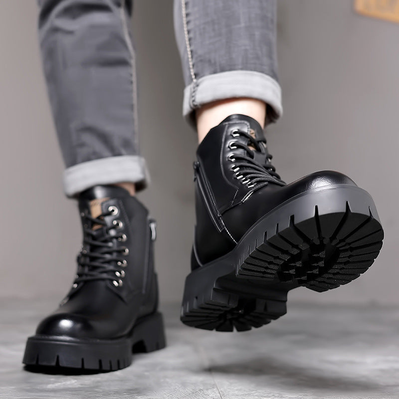 Men's Fashion Cowhide Martin High Top British Boots