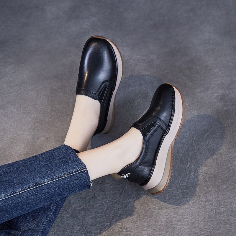 Women's Spring Slip-on Big Foot Size Pumps Casual Shoes