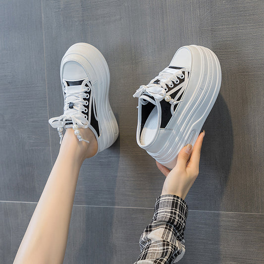 Women's & Men's Lazy Platform Muffin Delicate Half Support Slippers