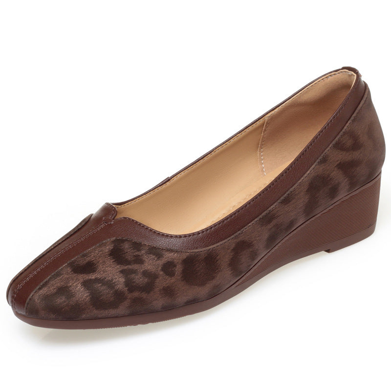 Women's Versatile Single-layer Round Toe Wedge Soft Not Tired Feet Women's Shoes