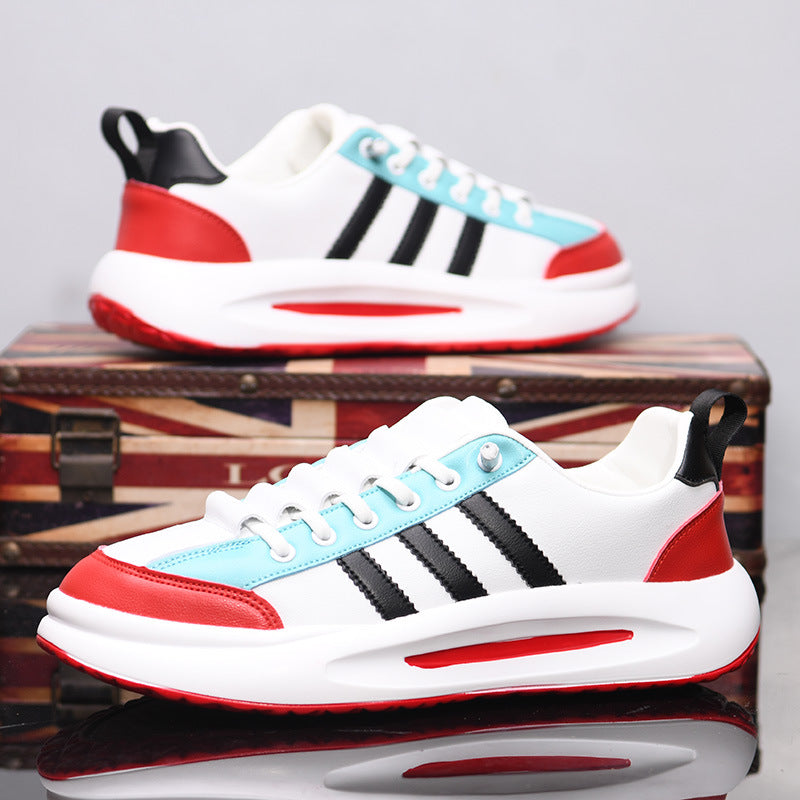 Men's Breathable White Board Couple Heightened Green Casual Shoes