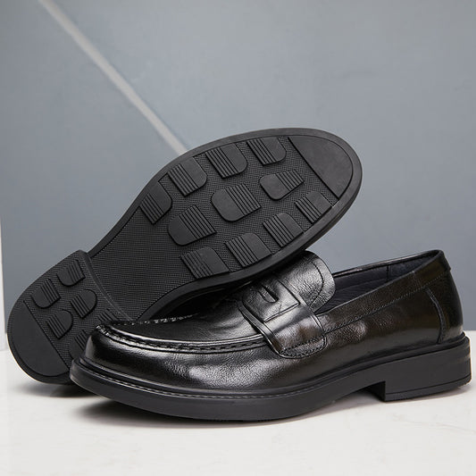 Men's Clutch Pattern Cowhide Business Autumn Platform Leather Shoes