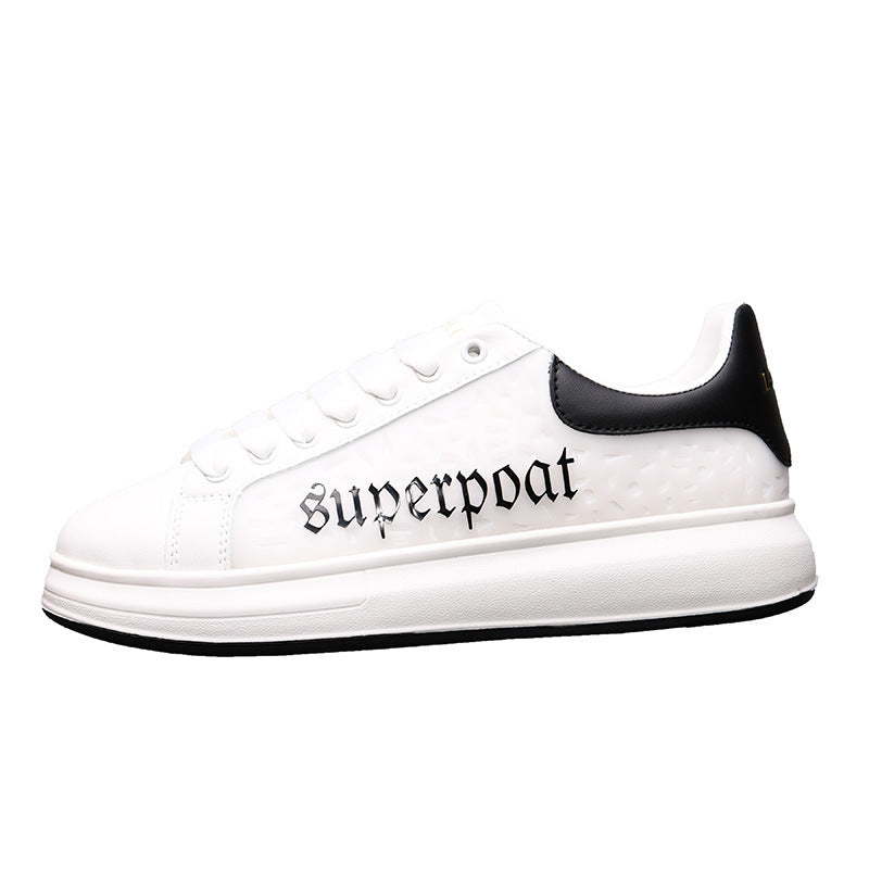 Men's Mcqueen White Couple Thick Bottom Versatile Sports Sneakers
