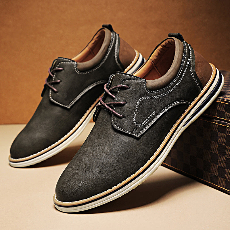 Men's Genuine Plus Size Breathable Trendy Handmade Men's Casual Leather Shoes