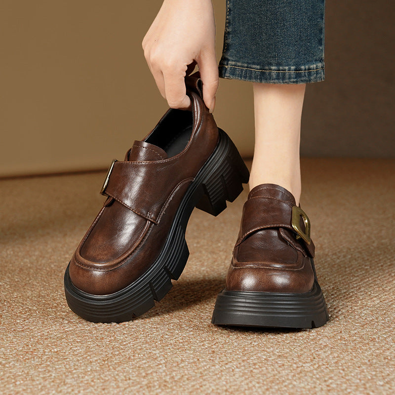 Women's Preppy Style Platform Soft Retro British Loafers