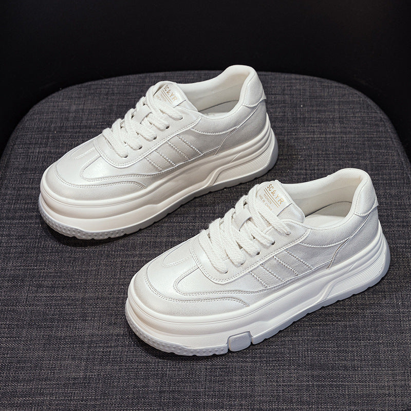 Women's White Spring Platform Fashion Versatile Stylish Casual Shoes