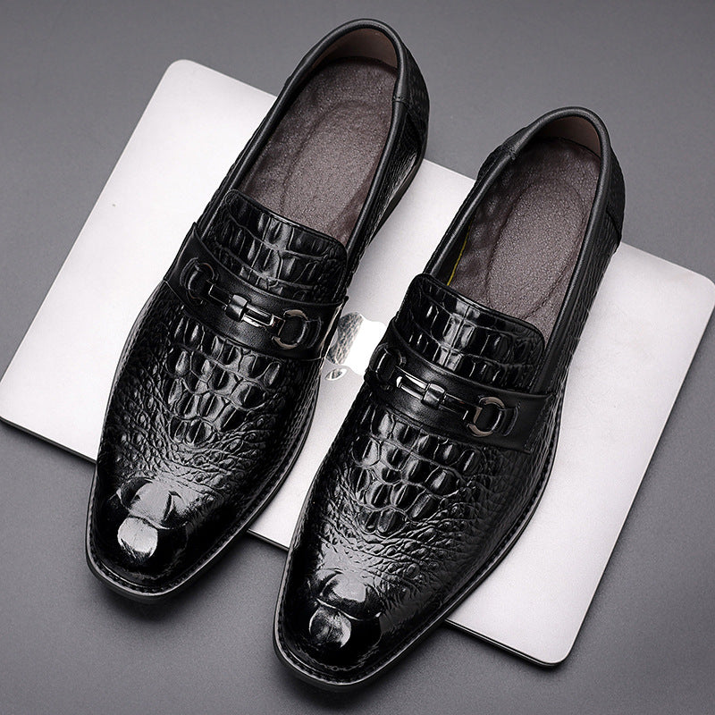 Men's Spring First Layer Cowhide Business Formal Leather Shoes