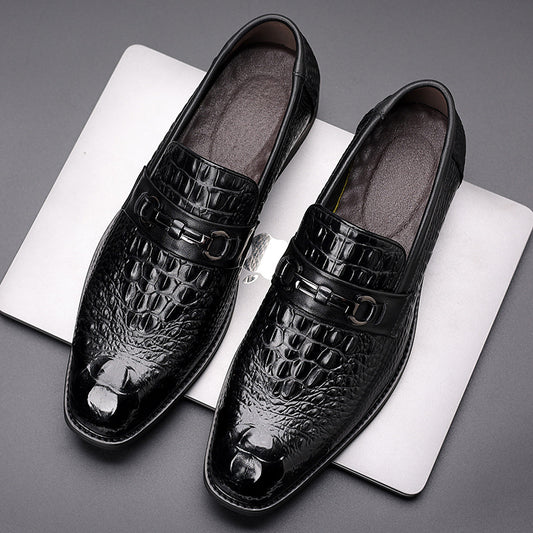 Men's Spring First Layer Cowhide Business Formal Leather Shoes