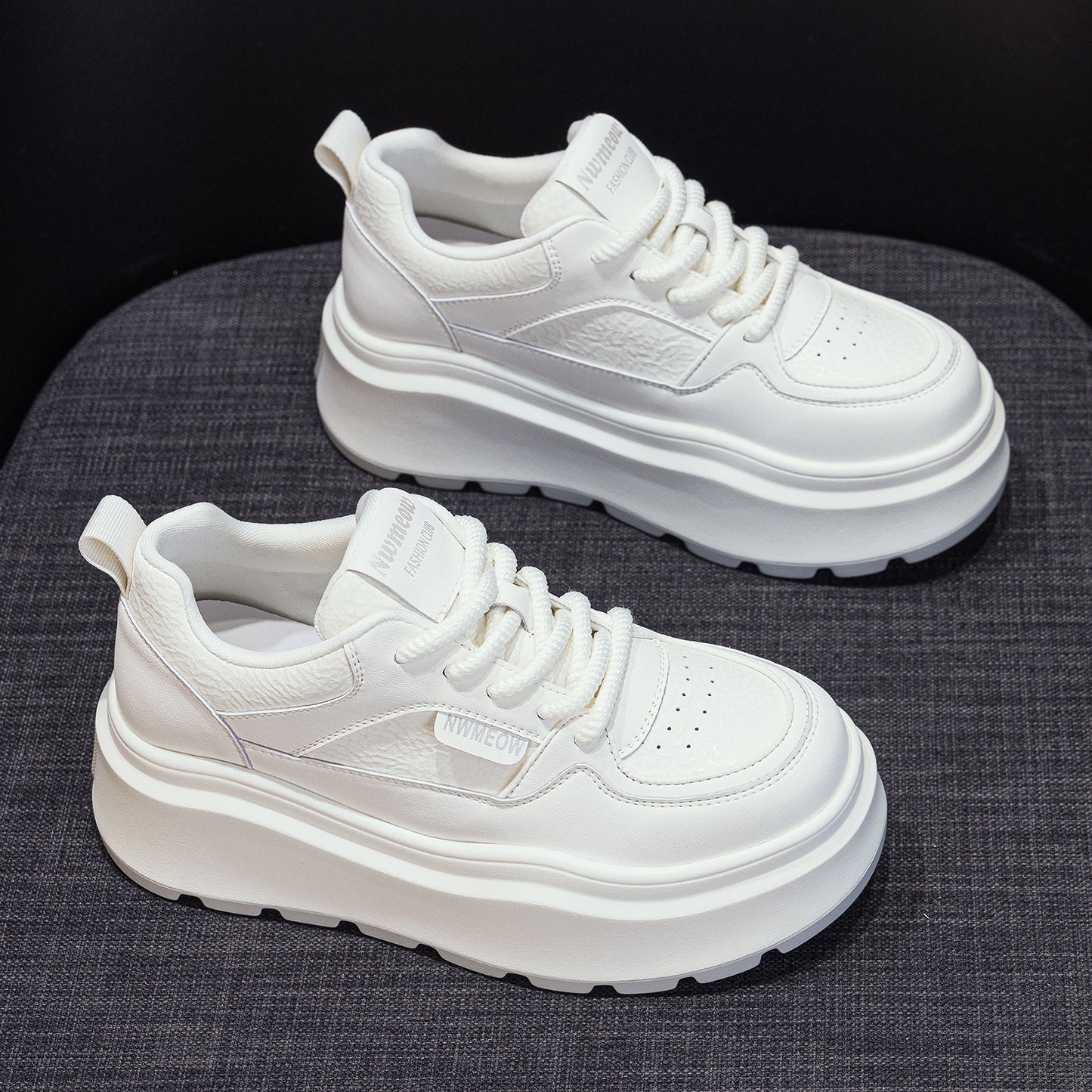Women's Thick Bottom Best-selling White Spring Elevator Casual Shoes