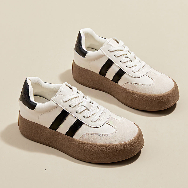 Women's Training Vintage Skateboard Platform Sports White Casual Shoes