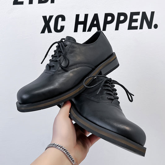Women's & Men's Thick Bottom Derby British Commuter Business Leather Shoes