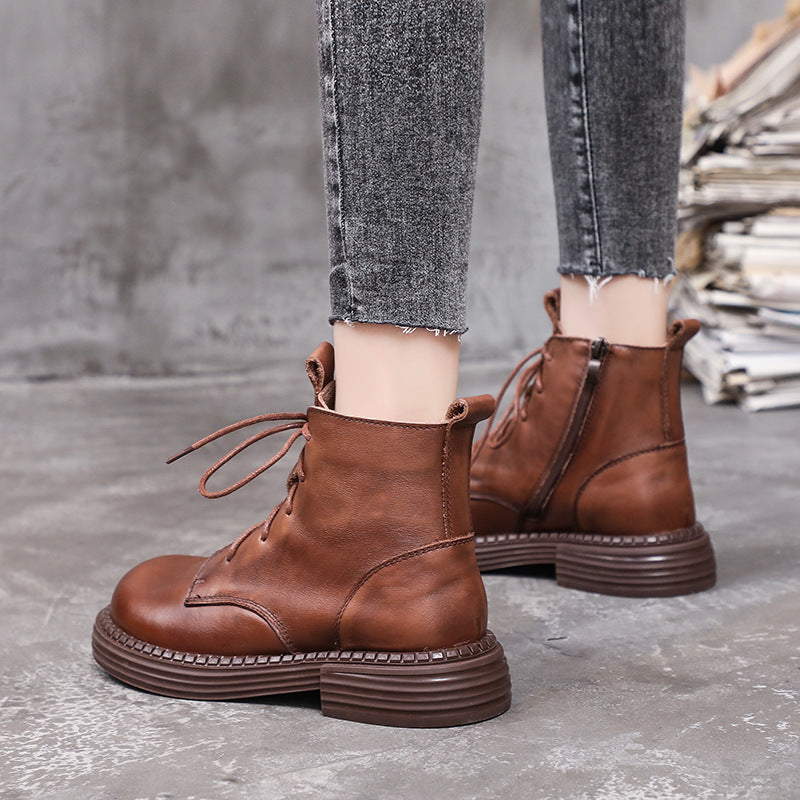 Women's Winter Short Authentic Comfortable Flat Martens Boots