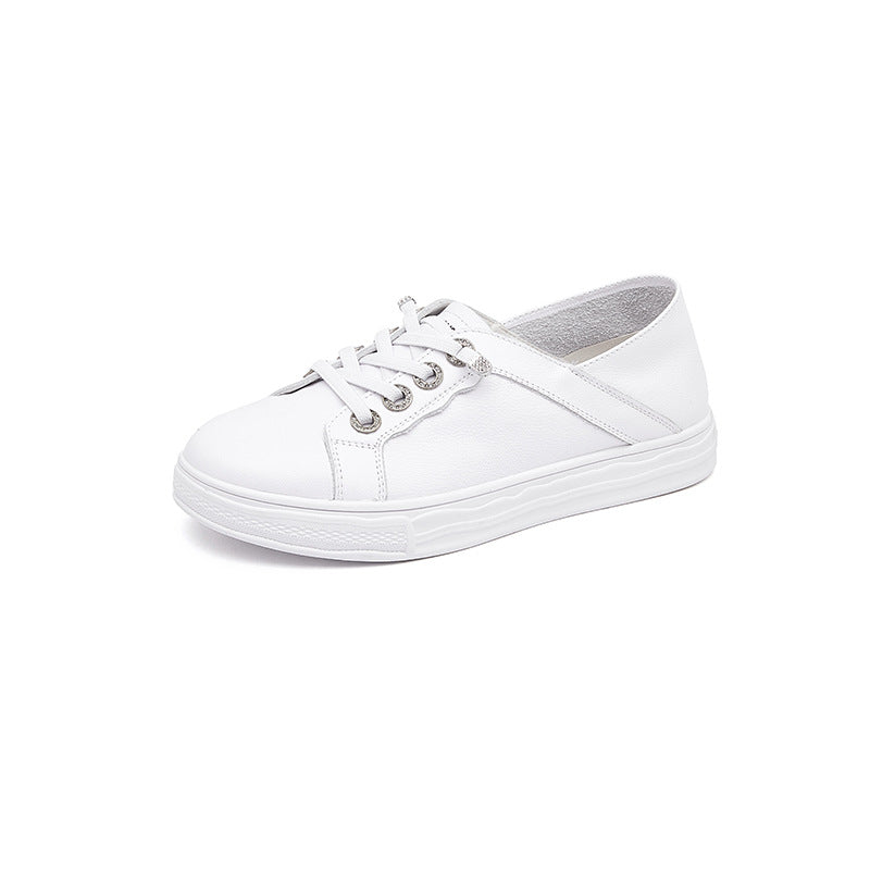 Women's White Summer Round Toe Fashion Sports First Casual Shoes