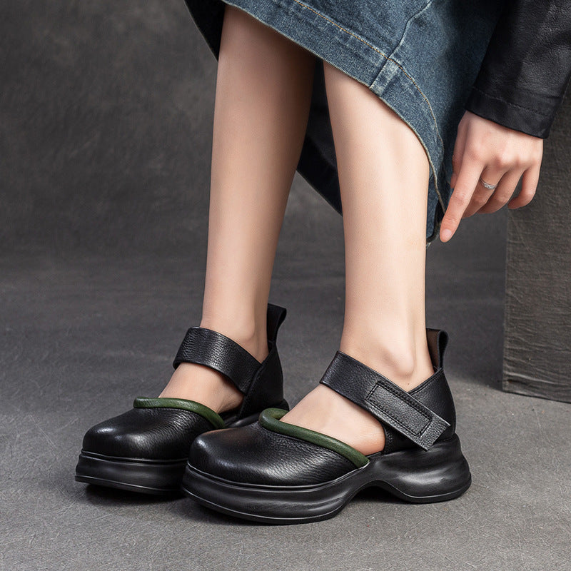 Women's & Men's Closed Toe Velcro Artistic Style Thick Men's Shoes