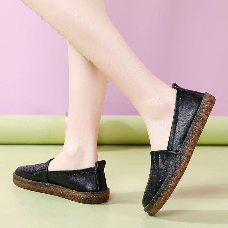 Women's White Summer Korean Style Nurse Flat Casual Shoes