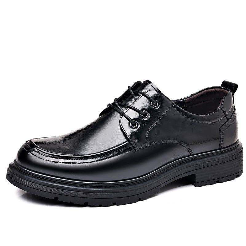 Men's Spring Breathable British Business Derby Leather Shoes