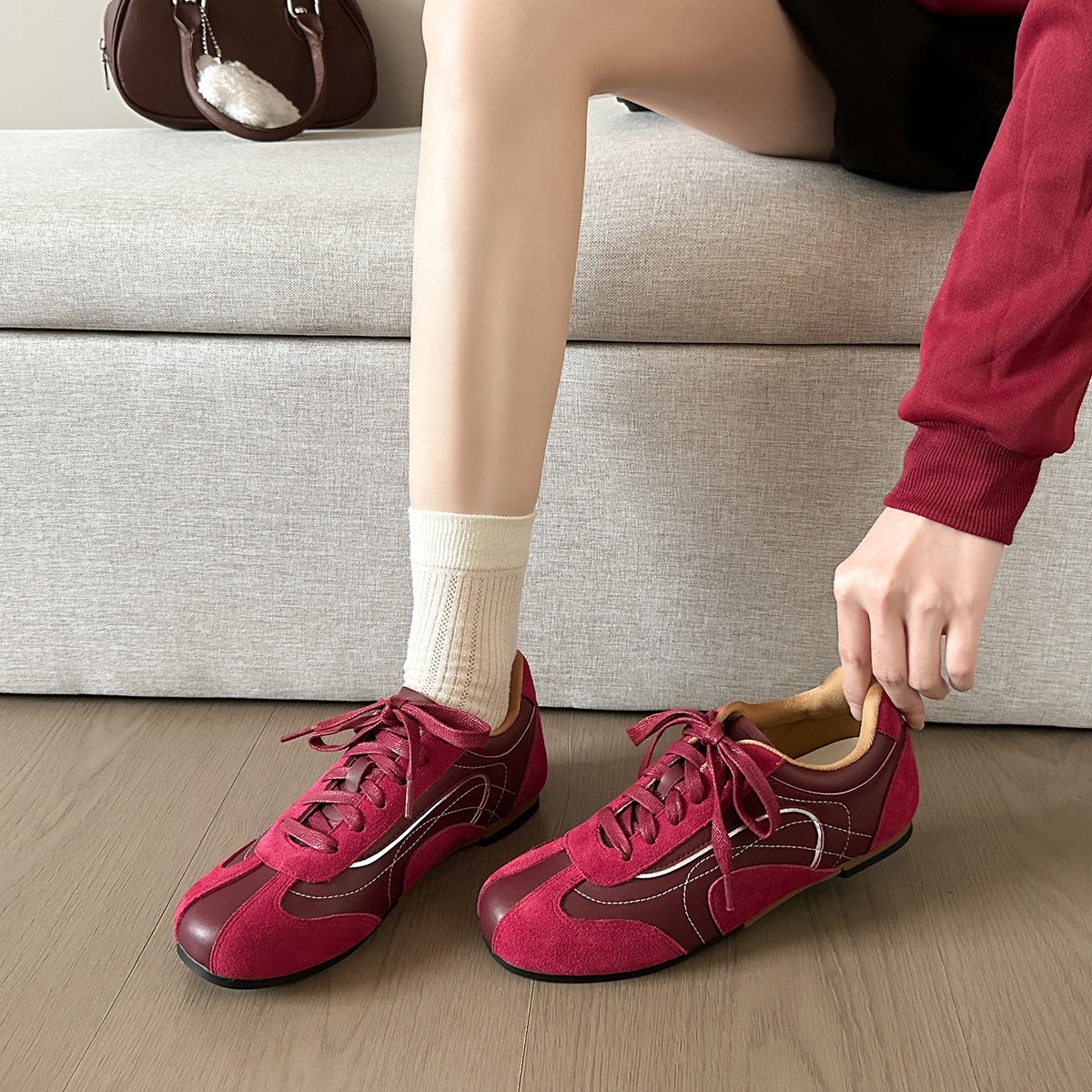 Women's Retro Old Money Style Cortez Hidden Platform Leisure Moral Training Heels