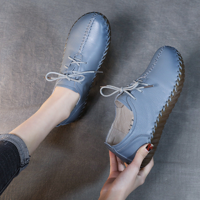 Women's Spring Genuine Top Layer Cowhide Handmade Maternity Men's Shoes