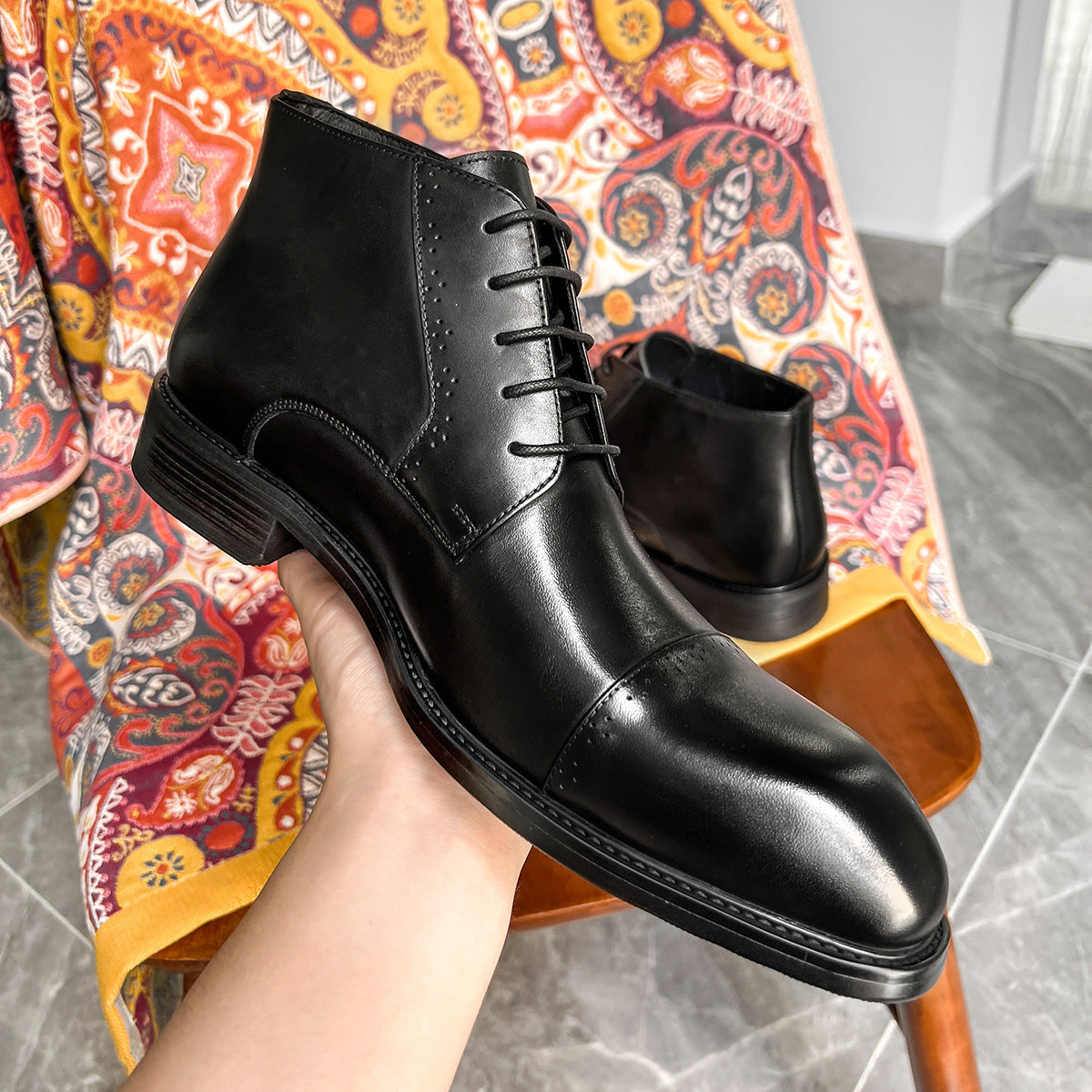 Men's Two-way Pointed Martin Flow Cowhide Fashionable Boots