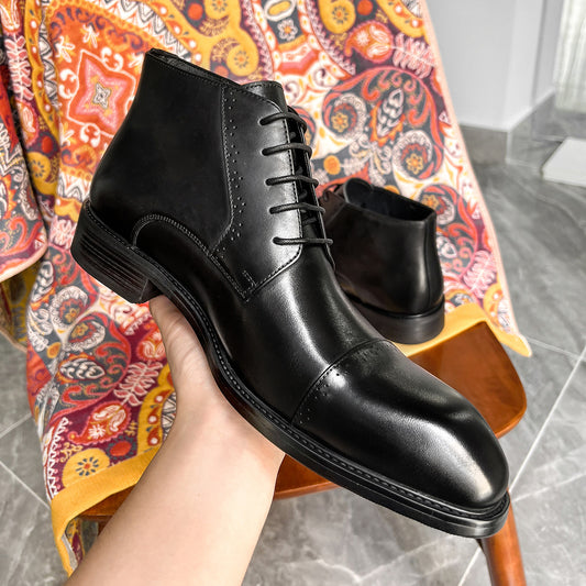 Men's Two-way Pointed Martin Flow Cowhide Fashionable Boots