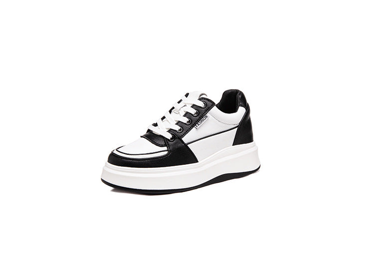 Women's Black White Panda Height Increasing Insole Sneakers